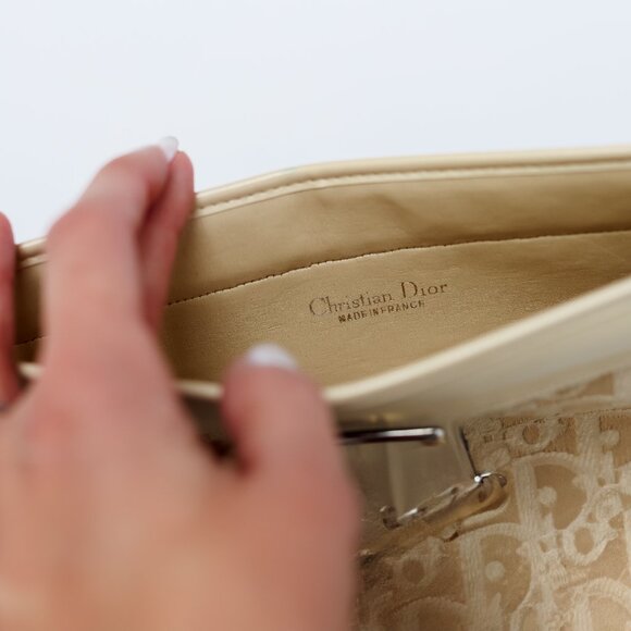 Christian Dior Clutch Bag Monogram Canvas Beige Cream Vintage - Picture 5 of 5